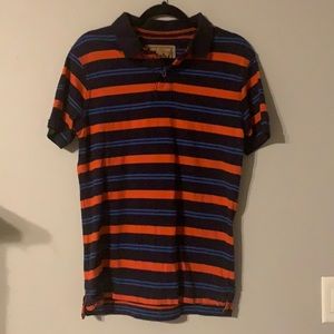 Red Camel Medium Striped Collard Short Sleeve